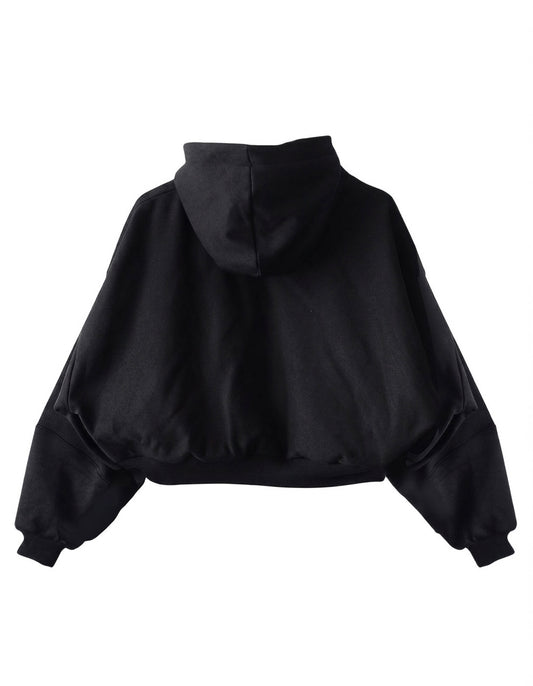 POLERÓN CANGURO CROP WIDE BASIC NEGRO MUJER