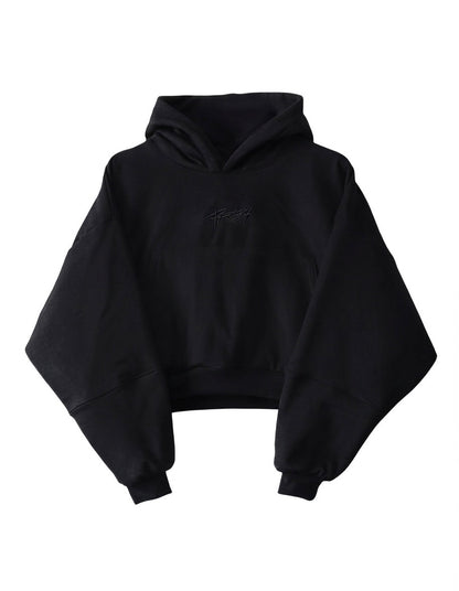 POLERÓN CANGURO CROP WIDE BASIC NEGRO MUJER