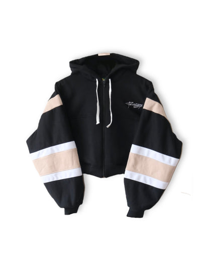 HOODIE CROP ZIPPER CANGURO